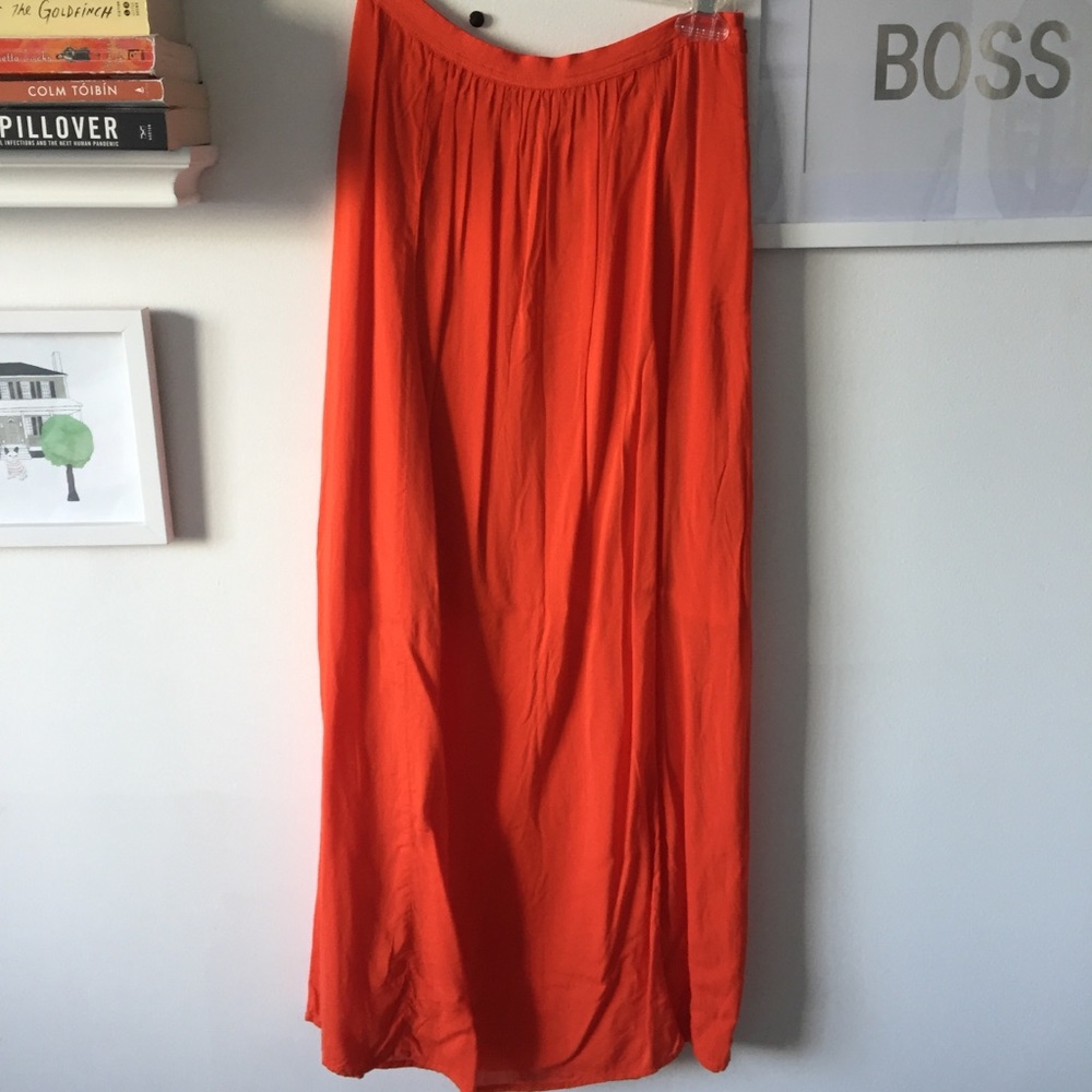 Petite Orange LOFT Maxi Skirt